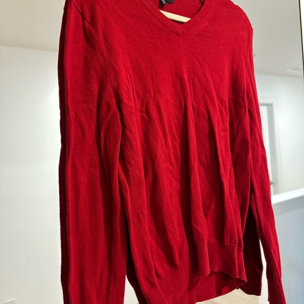Express, Men's Red V-Neck Sweater S